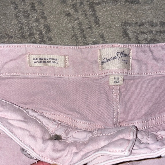 High Rise Slim Straight Pink Universal Thread Women’s Jeans - Picture 2 of 4